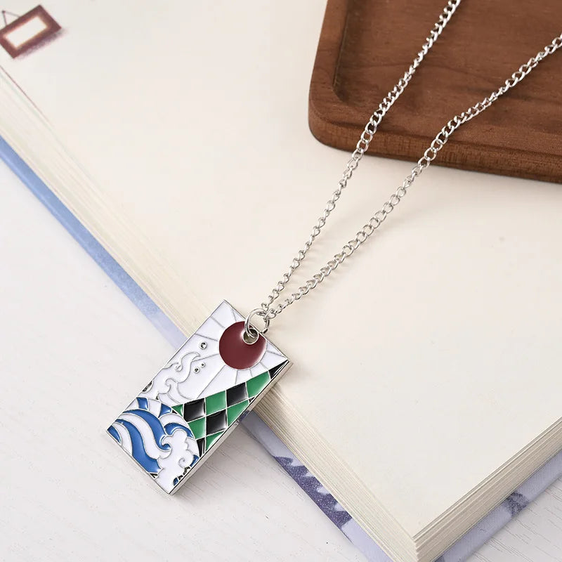 Demon Slayer Necklace - Tanjiro, Nezuko & Zenitsu Metal Pendant Cosplay Jewelry